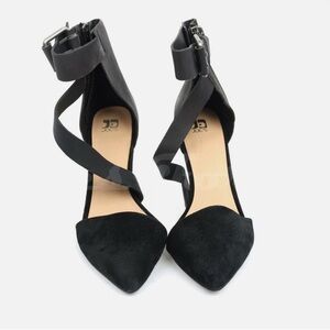 Womens JOE'S black suede ankle strap pointy toe heels sz. 10
